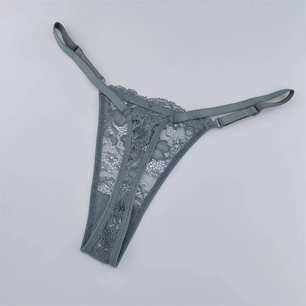 Set 3 Perizomi in Pizzo Trasparente Donna– Sexy Regolabile