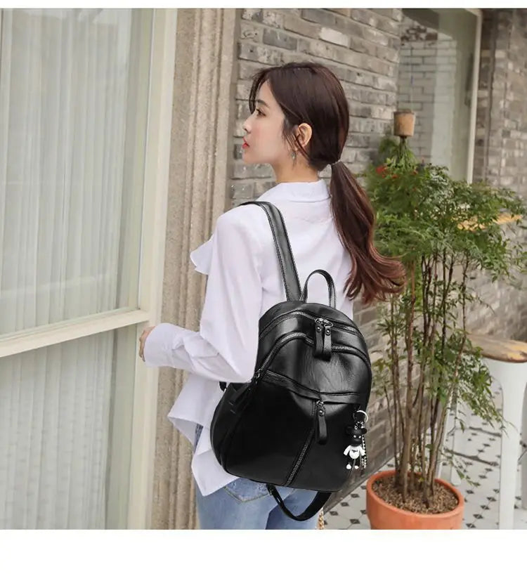 Zaino nero casual / crossbody monospalla, stile carino e vegan friendly