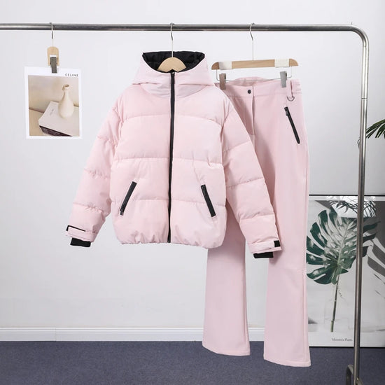 Completo da neve donna rosa: giacca, pantaloni o set
