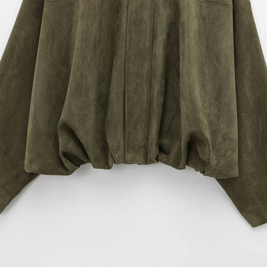 Giacca Bomber Donna con Zip, Collo a Revers e Maniche Lunghe – Giubbotto Corto Stile High Street 2025 per Autunno/Inverno