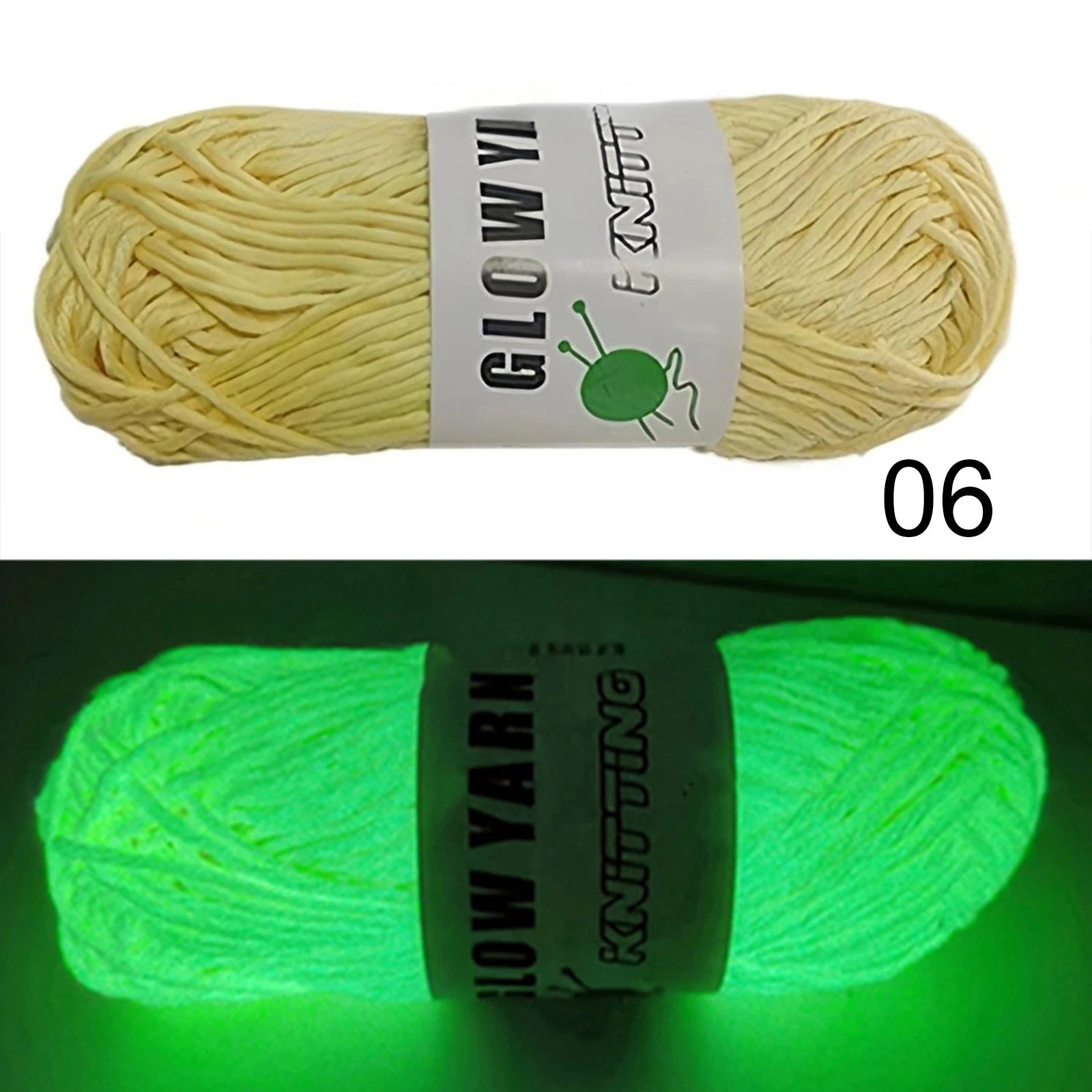Filato luminoso in poliestere da 2 mm – Ideale per maglioni e cappelli che brillano al buio