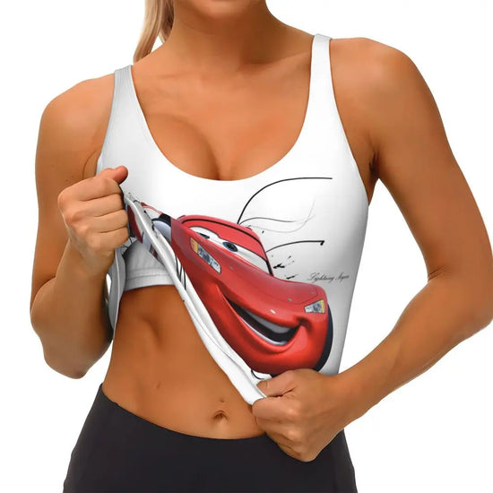 Maglia cars SaettaMcQueen Donna | Cartoon Fitness Crop Top Cars