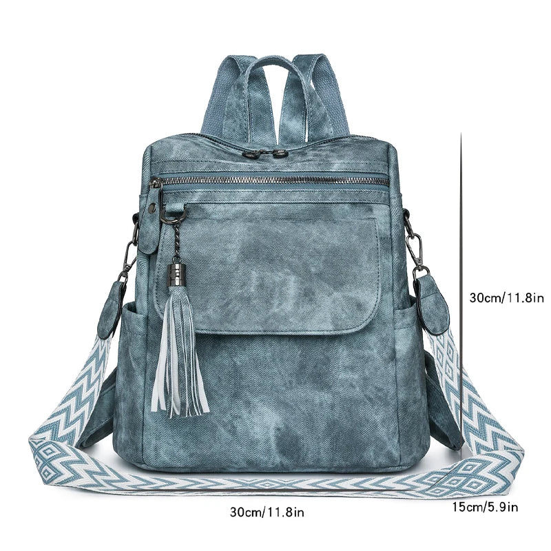 Zaino donna grande capacità in pelle simil-cuoio – daypack fashion da viaggio e scuola, backpack solid colour per ragazze