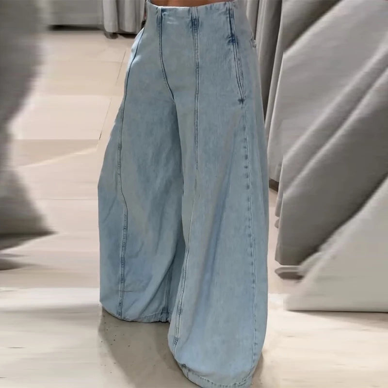 Jeans patchwork vita bassa donna – pantaloni larghi Y2K stile street fashion 2025