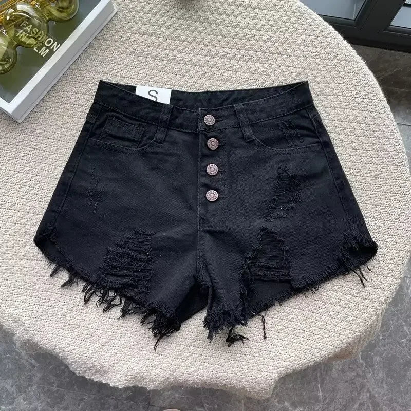 Shorts in denim donna vita alta – modello gamba larga snellente, perfetti per l’estate