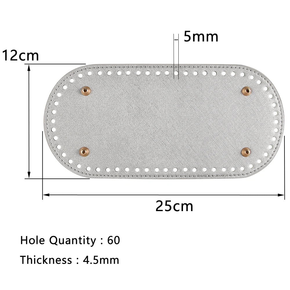 Fondi in PU Leather per Borsa DIY – 5 Taglie, Base Porta Borsa da Cucire per Borse all’Uncinetto, Parti Accessori Fai-da-Te