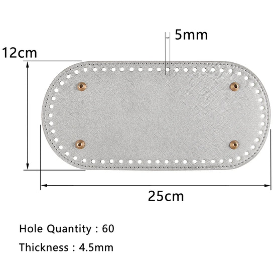 Fondi in PU Leather per Borsa DIY – 5 Taglie, Base Porta Borsa da Cucire per Borse all’Uncinetto, Parti Accessori Fai-da-Te