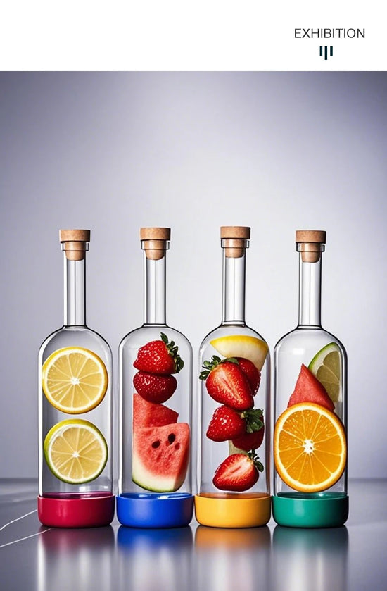 Bottiglia per Licuori in Vetro 800 ml con Scala Graduata per Cocktail e Cucina