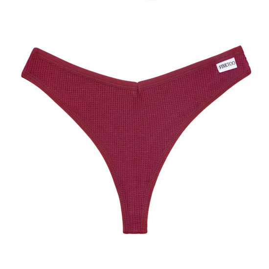 Set 3 pezzi perizomi donna G-string in cotone waffle a vita bassa – underwear sexy comfort quotidiano