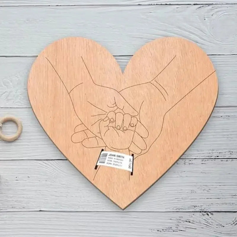 Porta Braccialetto Nascita Neonato – Targhetta Hello World in Legno