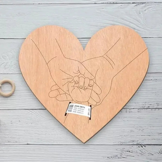 Porta Braccialetto Nascita Neonato – Targhetta Hello World in Legno