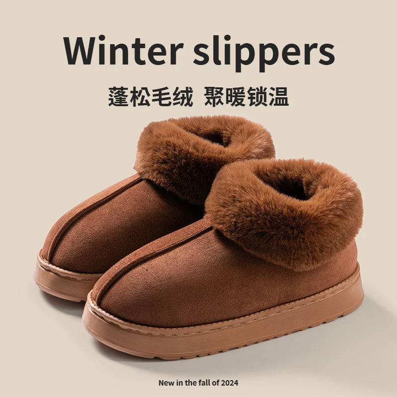 Snow boots donna 2025 – stivaletti fluffy in faux fur e suede, comodi indoor/outdoor, antiscivolo e super caldi
