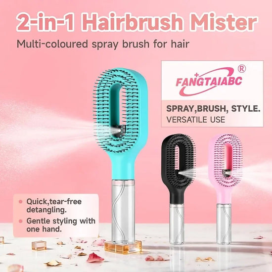Spazzola Lisciante Capelli 2 in 1 – Pettine con Spruzzino Integrato