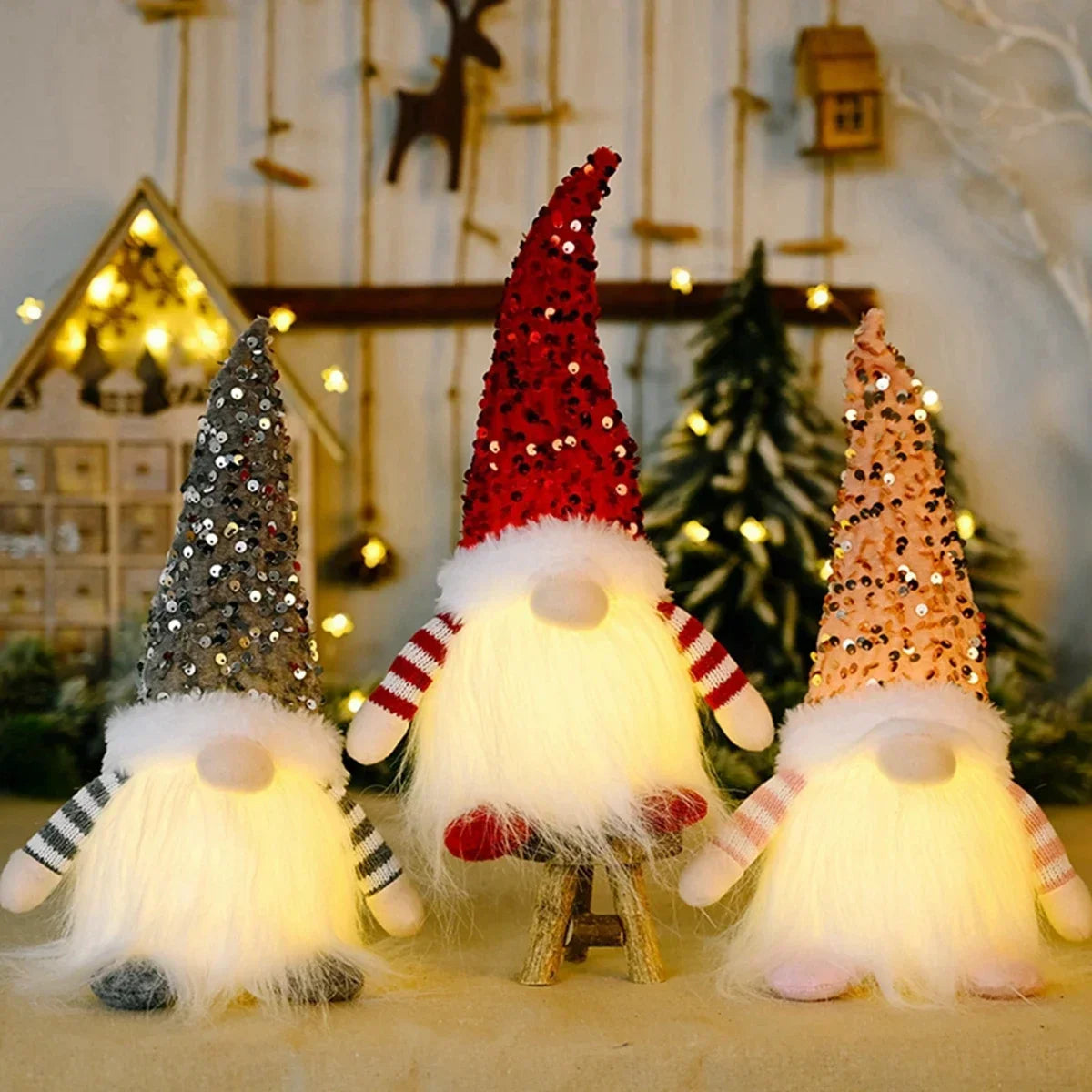 Pupazzo Babbo Natale peluche 30 cm ‒ decorazione natalizia morbida per casa, albero, festa (set 1-4 pezzi) 2025