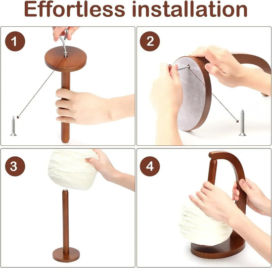 Supporto Gomitolo Filo in Legno Rotante con Sistema Magnetico – Porta Gomitolo per Uncinetto e Maglia
