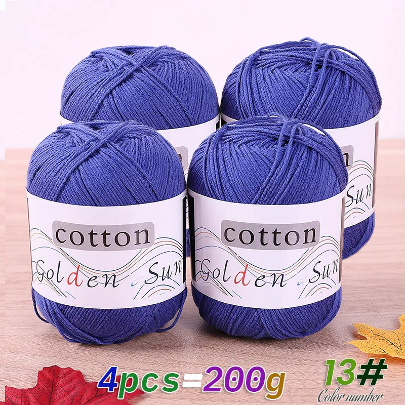Filato in cotone 100% 200 g – filo medio-fino per uncinetto / knitting: maglioni, cappelli, copertine fai-da-te