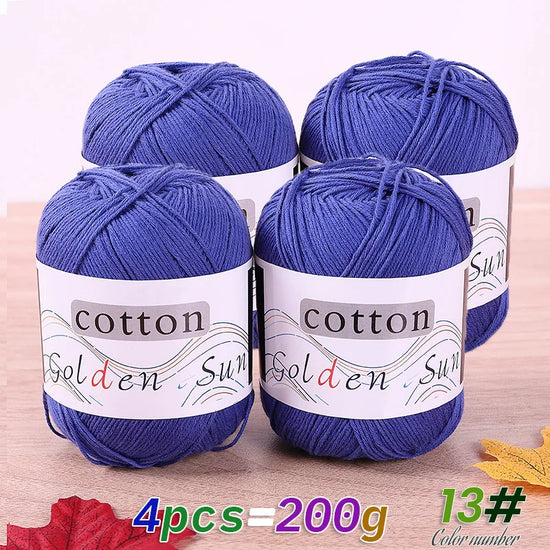 Filato in cotone 100% 200 g – filo medio-fino per uncinetto / knitting: maglioni, cappelli, copertine fai-da-te