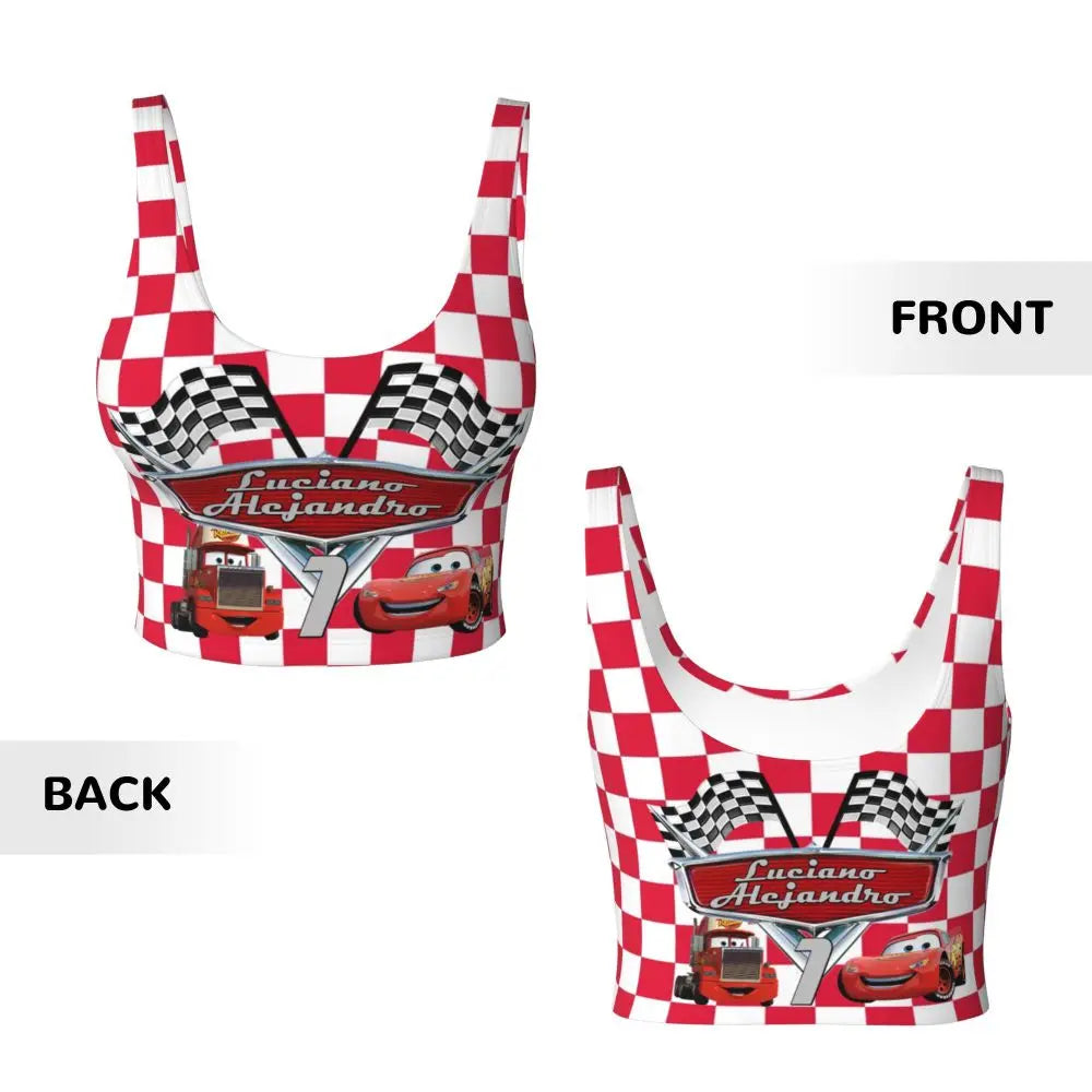 Maglia cars SaettaMcQueen Donna | Cartoon Fitness Crop Top Cars