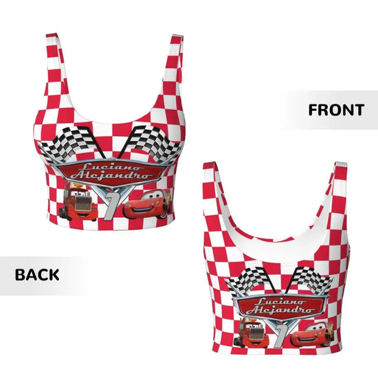 Maglia cars SaettaMcQueen Donna | Cartoon Fitness Crop Top Cars