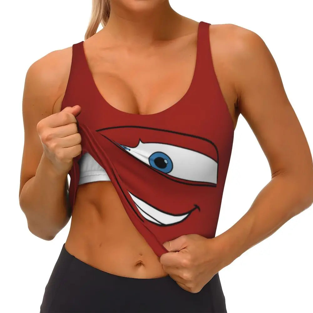 Maglia cars SaettaMcQueen Donna | Cartoon Fitness Crop Top Cars