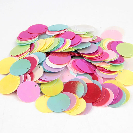 Paillettes Flat Rotonde 10–25 mm con Foro – 10 g , Costumi, Scialli, Danza, Scrapbooking e Decorazioni