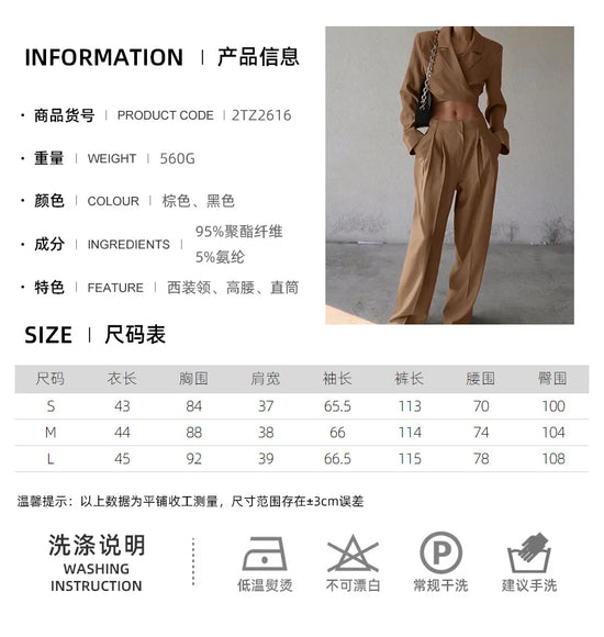 Set tailleur donna 2025: blazer cropped e pantaloni palazzo – eleganza professionale con un tocco moderno