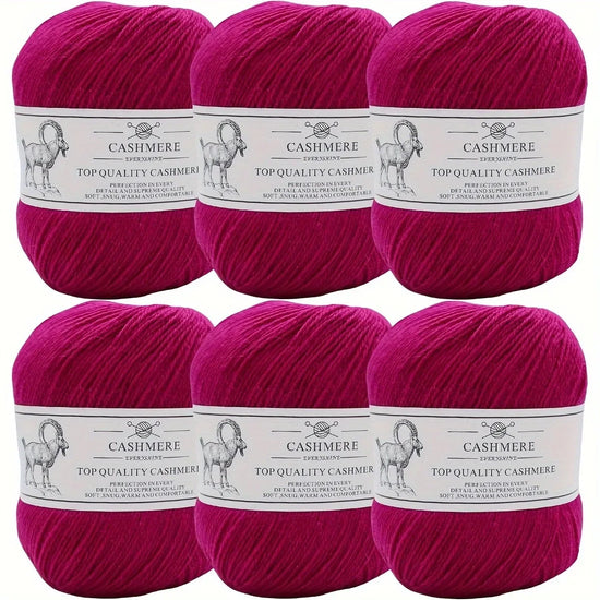 Set 6 gomitoli filo cashmere donna – Lana alta qualità per maglioni, sciarpe, cappelli e progetti fai-da-te