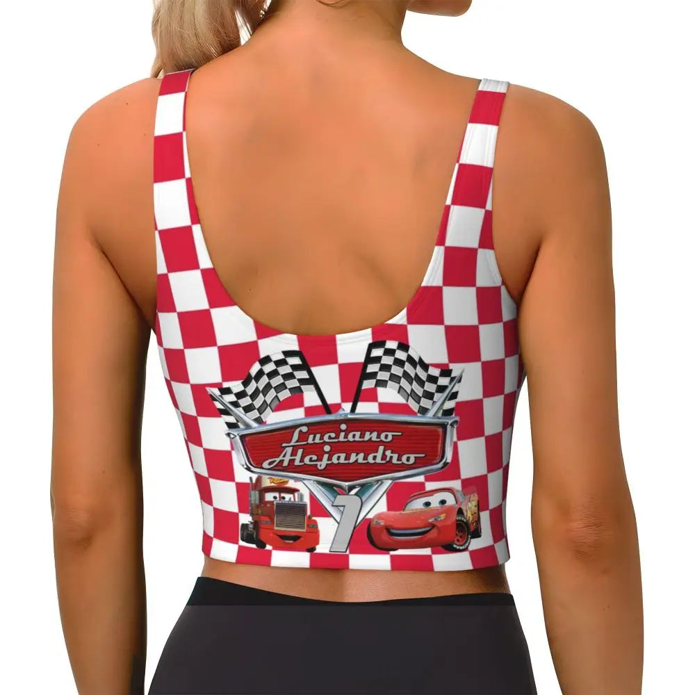 Maglia cars SaettaMcQueen Donna | Cartoon Fitness Crop Top Cars