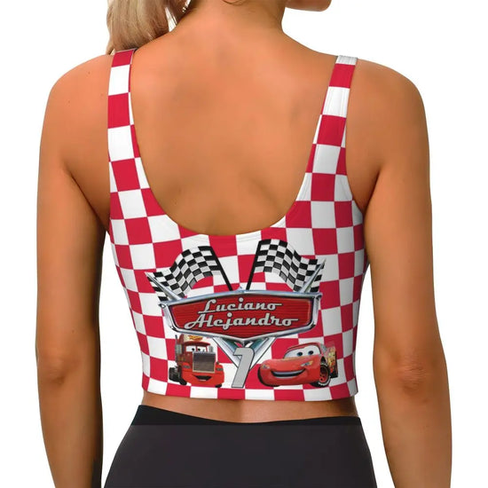 Maglia cars SaettaMcQueen Donna | Cartoon Fitness Crop Top Cars