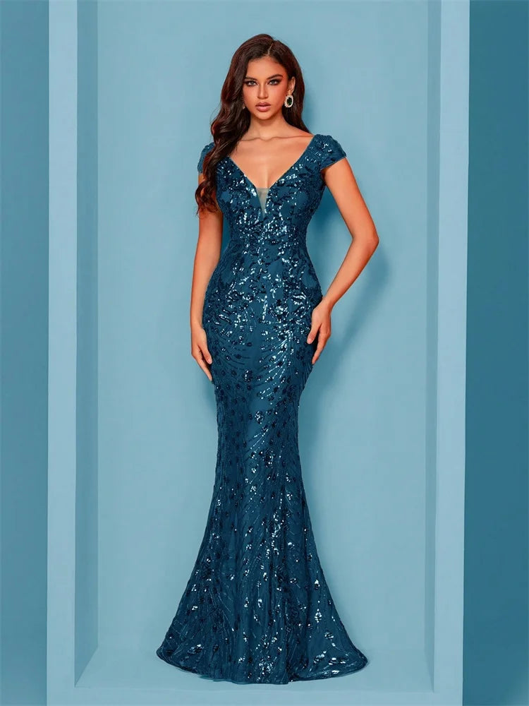 Abito Mylly Lungo Elegante – Dress Cerimonia con Paillettes per Damigelle e 18°