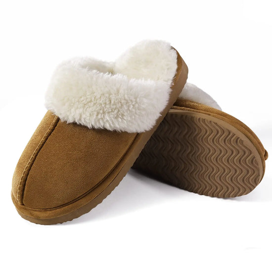 Ciabatte donna in pelliccia eco e suede – antiscivolo, indoor/outdoor, moda casa 2025