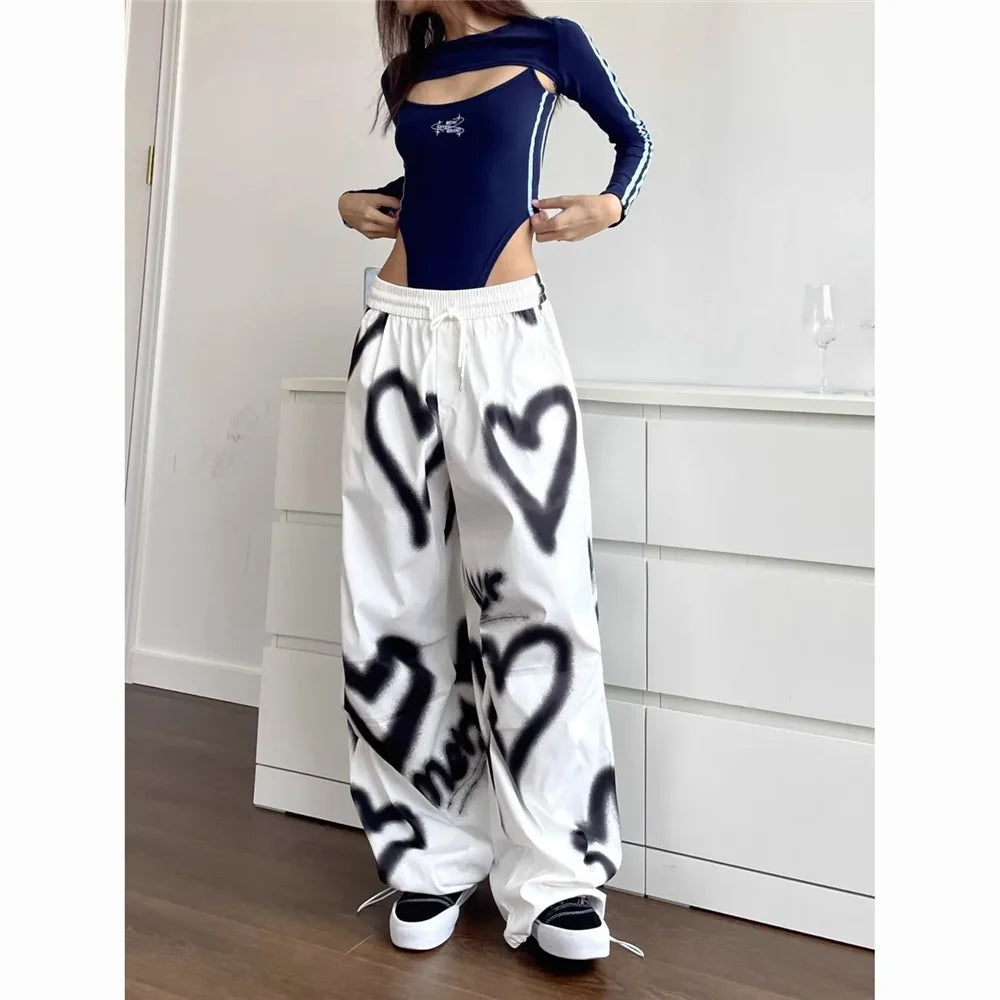 Pantaloni Donna Wide Leg Y2K – Jogger Graffiti Streetwear