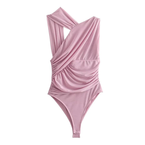 Bodysuit leopardato mesh donna 2025 – modello off-shoulder in tulle sexy e aderente