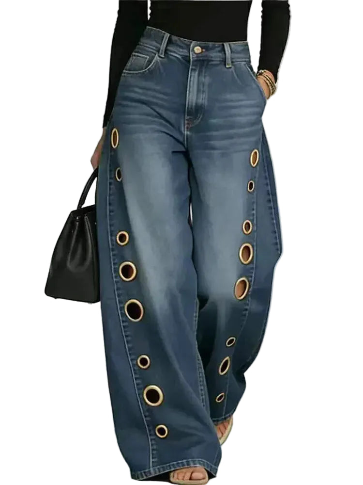 Jeans Donna Wide Leg con Pizzo – Denim Fashion Y2K