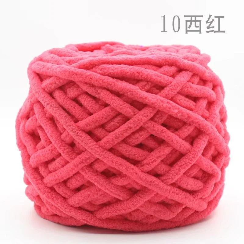 Set 4 pezzi filato chenille cotone 400 g – morbido “ice strip” per coperte, sciarpe e lavori fai-da-te