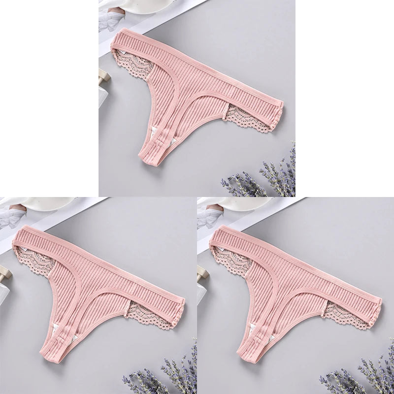 Set 3 pezzi G-string donna in cotone antibatterico – mutandine vita bassa traspiranti e asciugatura rapida, underwear comfort quotidiano