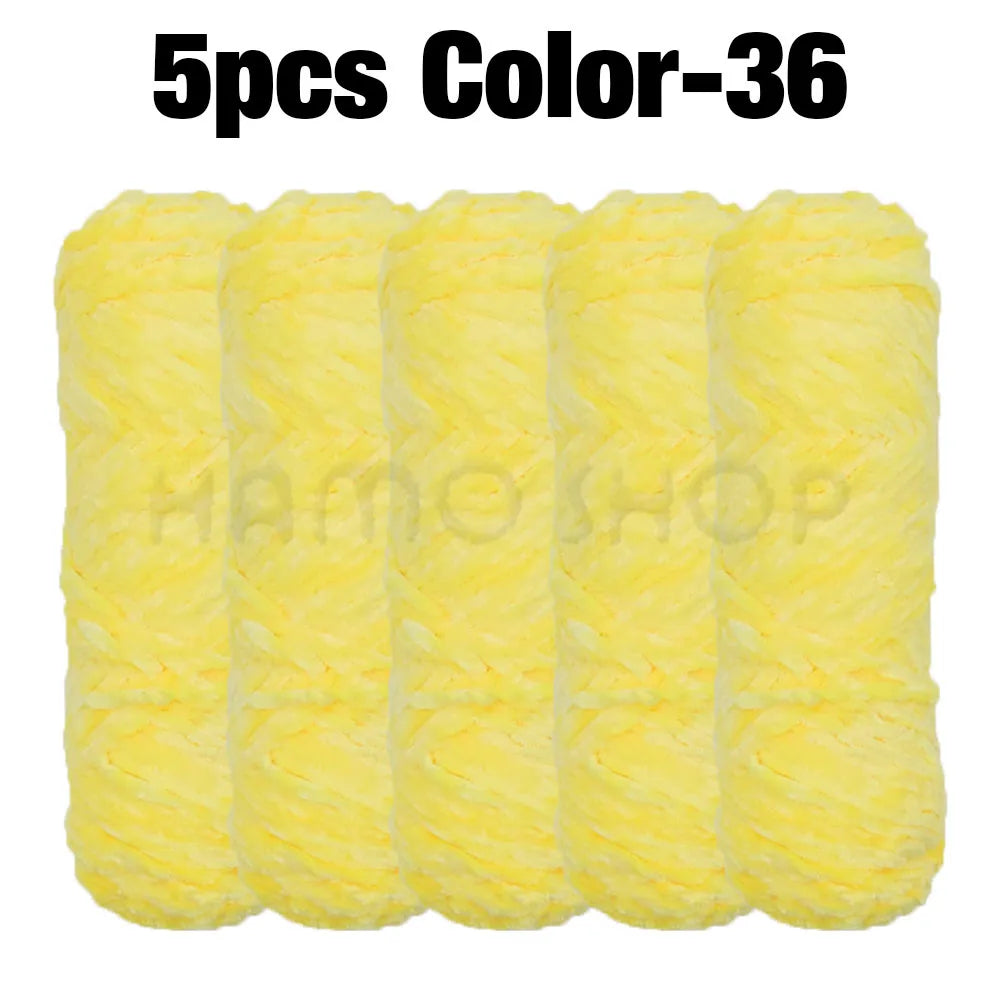 Set 5 rotoli filato ciniglia velluto 100 g – filo morbido e caldo per coperta, maglione, cuscini, DIY