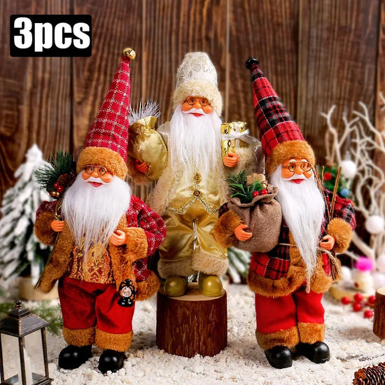 Pupazzo Babbo Natale peluche 30 cm ‒ decorazione natalizia morbida per casa, albero, festa (set 1-4 pezzi) 2025