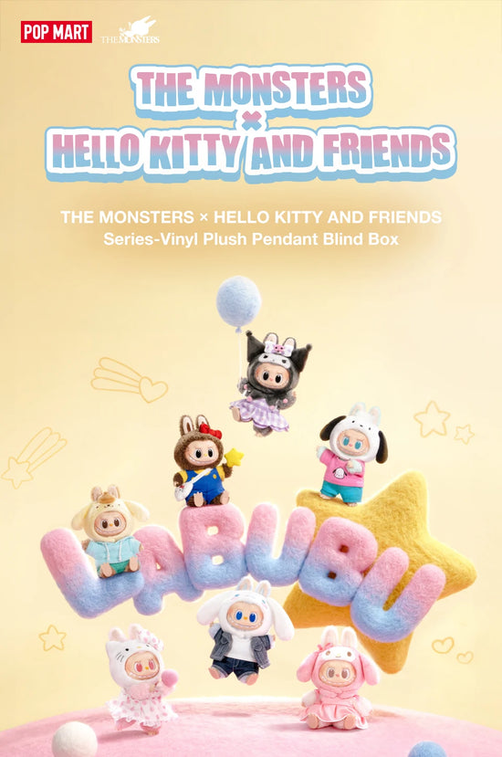 Blind Box Pop Mart Labubu x Sanrio – Pendant Kawaii da Collezione 1/6 pezzi