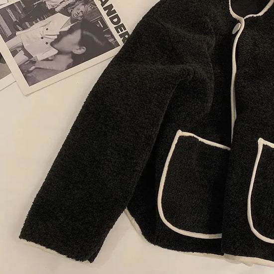 Giacca corta in pelliccia d'agnello donna – Cappotto oversize imbottito per l'inverno, taglie piccole disponibili