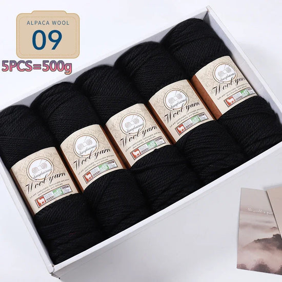 Set 5 gomitoli filato spesso alpaca 500 g – yarn grosso per maglioni, cappotti e crafting inverno