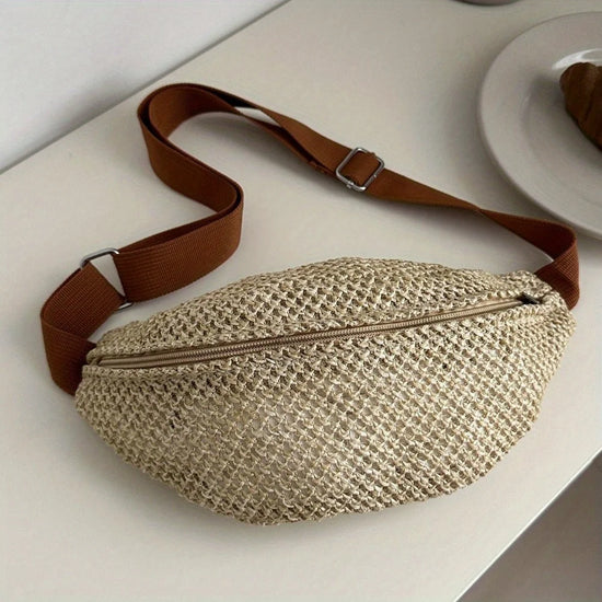 Marsupio Intrecciato Donna Estivo – Borsa a Petto Paglia Leggera