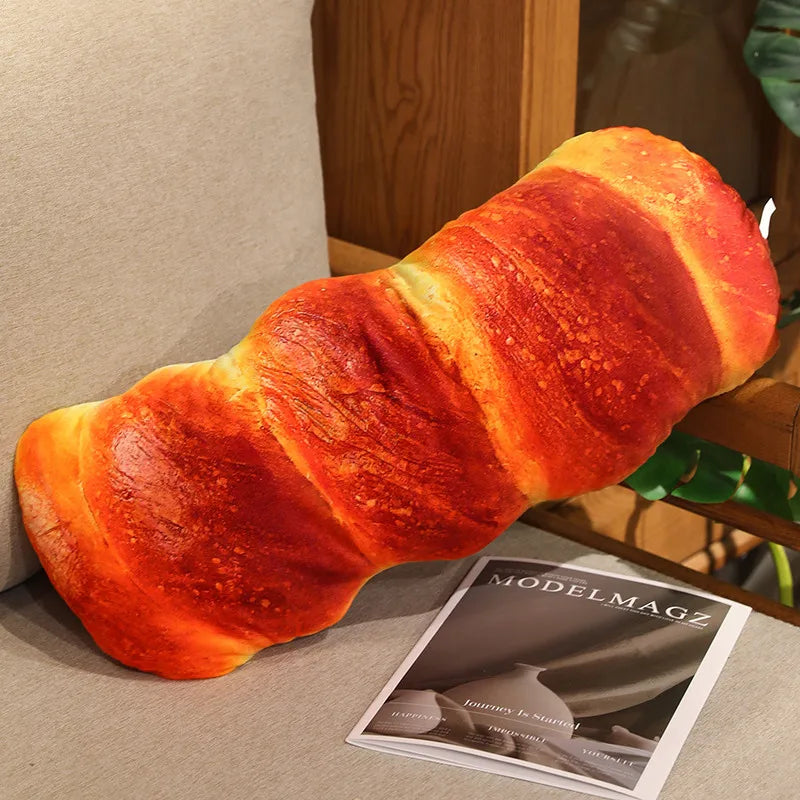 Realistic Bread Plush Pillow Set Croissant Baguette Hot Dog Sofa Decor Soft Comfort Food Themed Cushions For family Birthday Gif