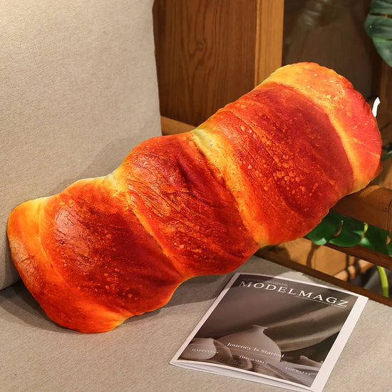 Realistic Bread Plush Pillow Set Croissant Baguette Hot Dog Sofa Decor Soft Comfort Food Themed Cushions For family Birthday Gif