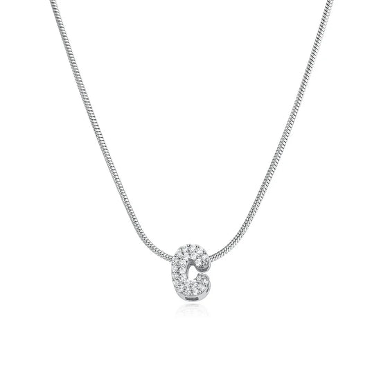 Collana iniziale personalizzabile A–Z con pavé di zirconi – acciaio, elegante