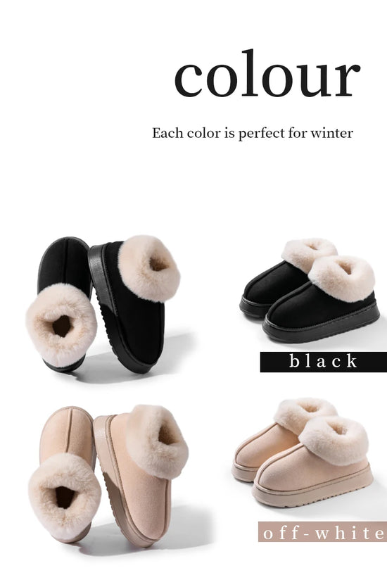 Snow boots donna 2025 – stivaletti fluffy in faux fur e suede, comodi indoor/outdoor, antiscivolo e super caldi