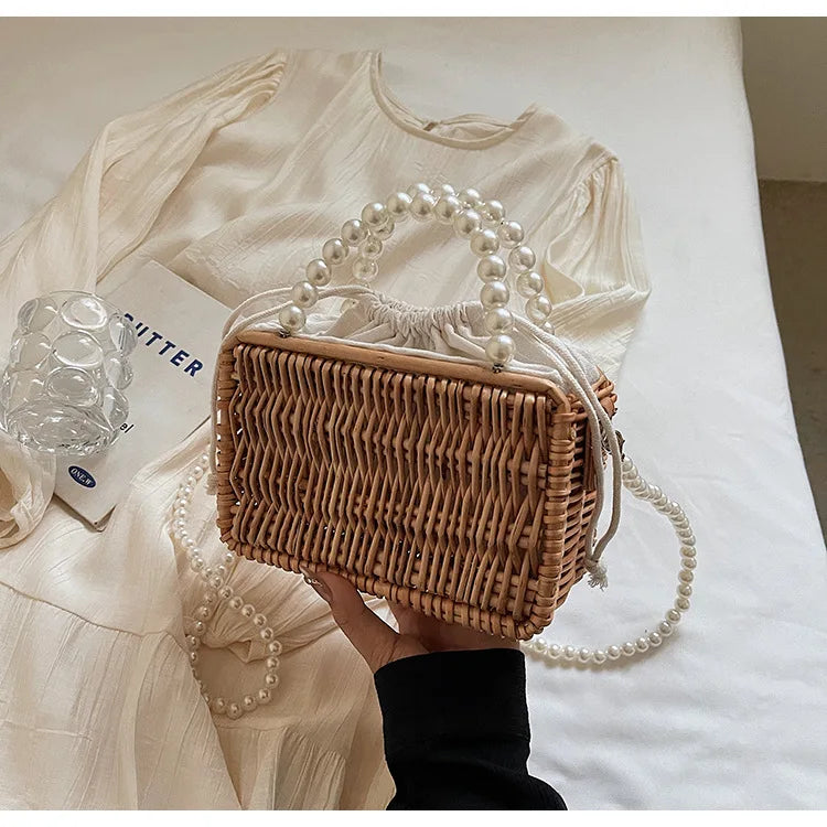 Borsa in Paglia con Perle Donna – Stile Boho Chic Estivo