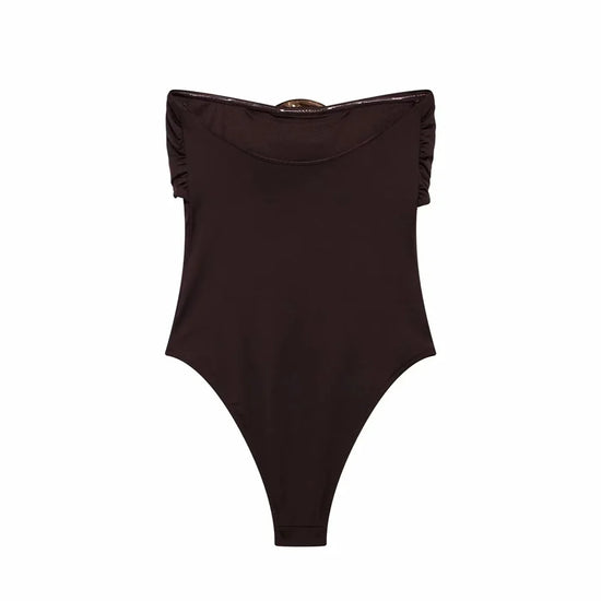 Body suit nero off-shoulder donna 2025 – modello aderente sexy a spalle scoperte, lingerie e outfit femme fatale