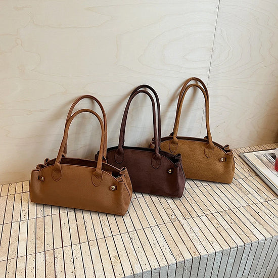 Borsa baguette tote in suede 2025 – stile underarm sofisticato, capiente e raffinato per donne commuter