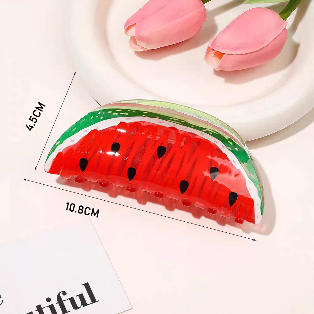 Pinza Capelli Frutta Kawaii – Clip Acrilica Grande Donna